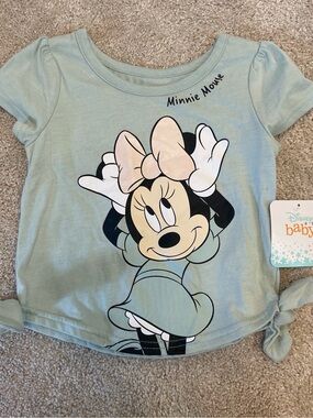 Disney Baby Mint Green Minnie Mouse Tie-Side Tee